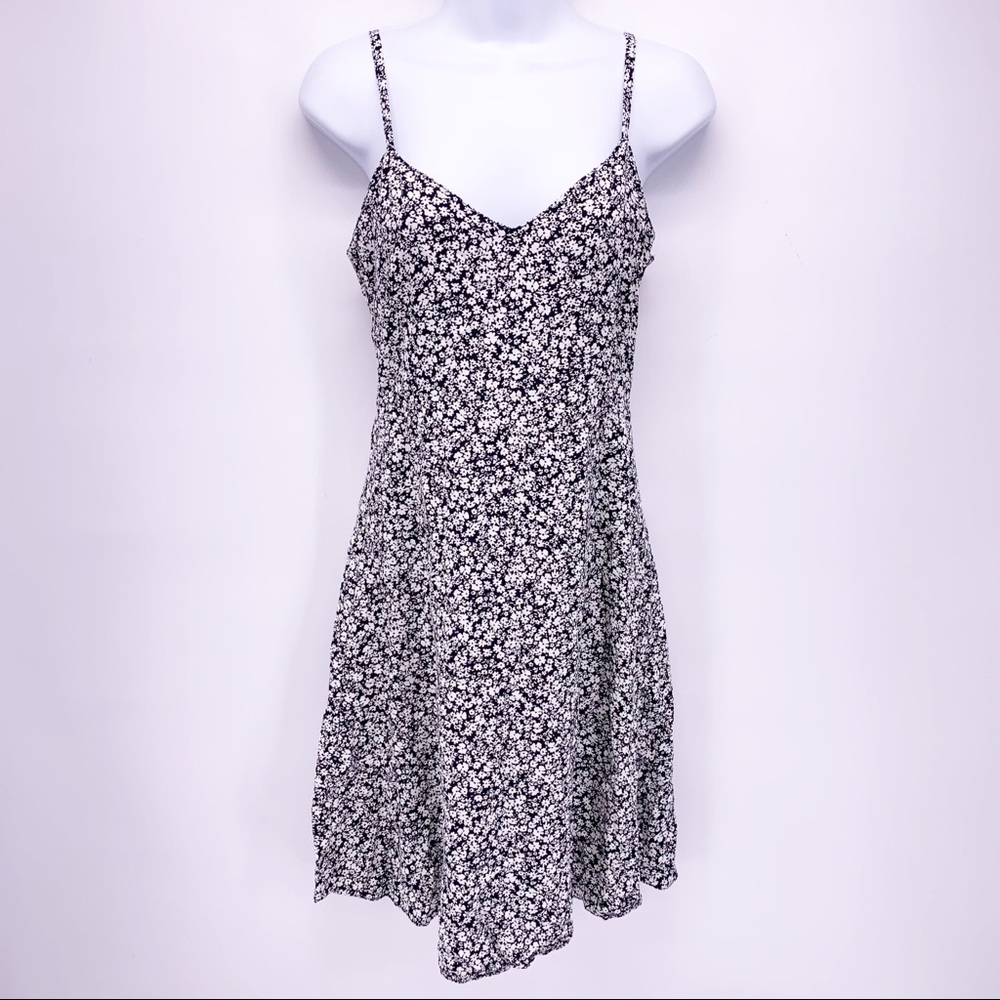 UNIQLO Black and White Floral Summer Dress Size XXS